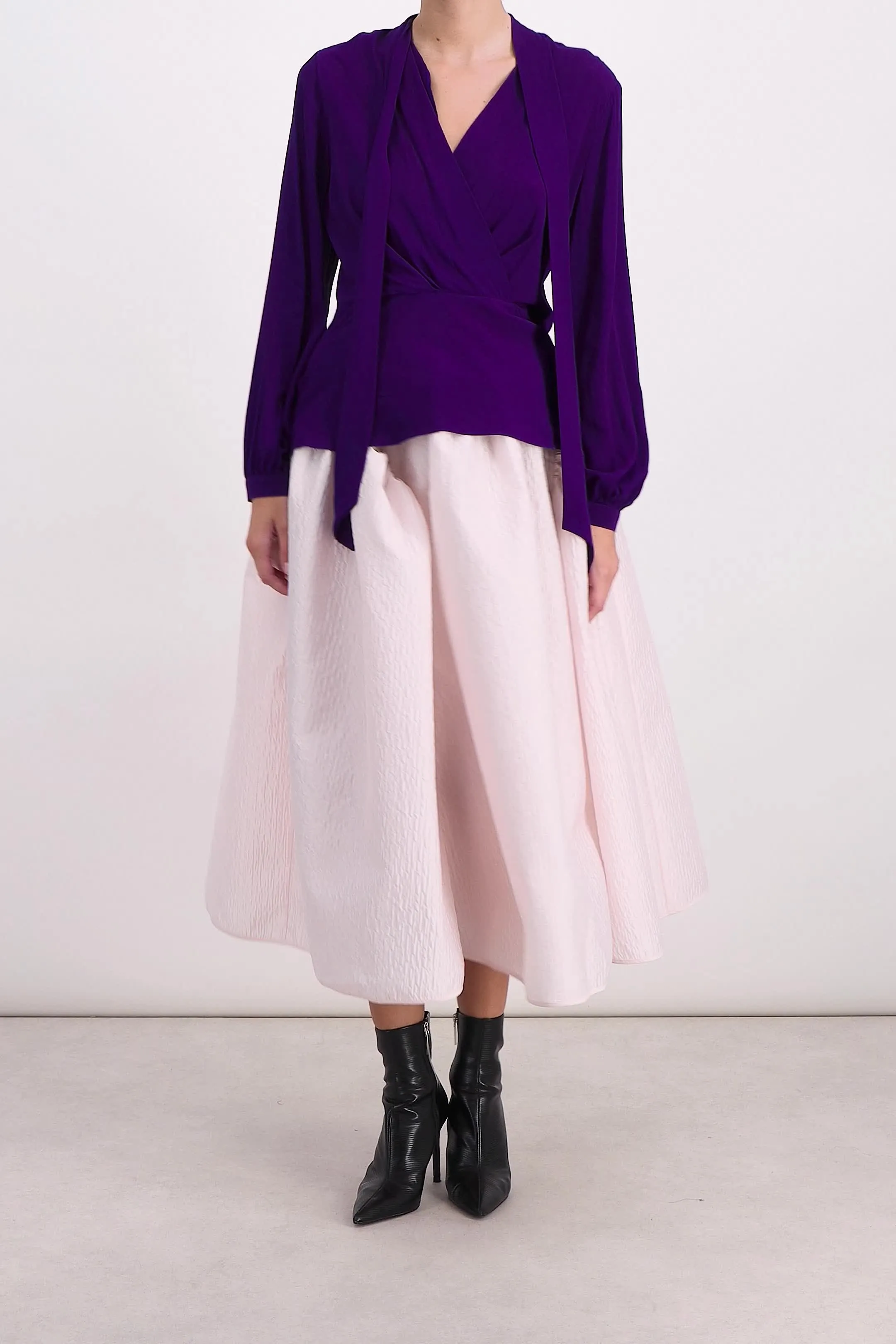 Rose panelled voluminous maxi skirt