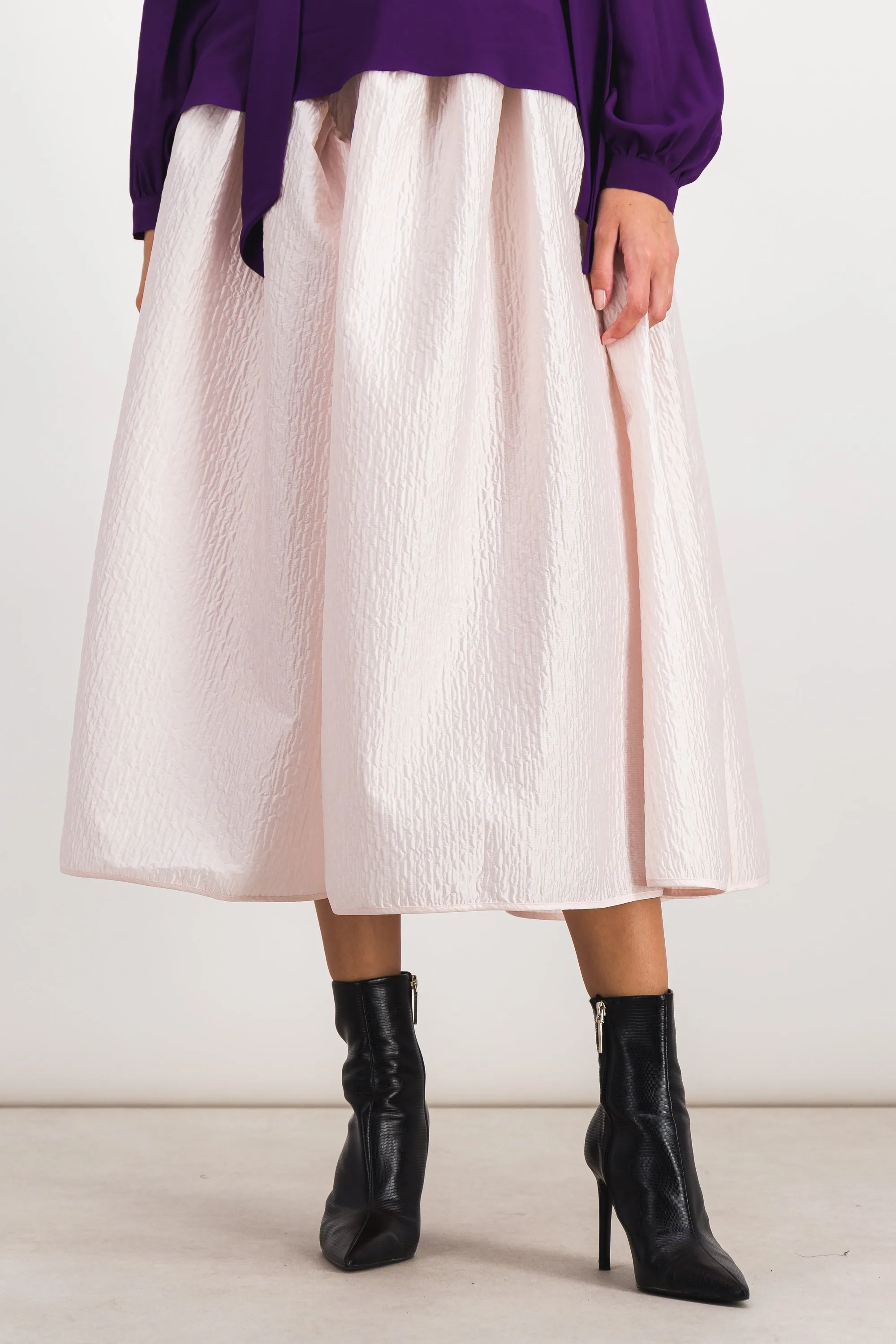 Rose panelled voluminous maxi skirt