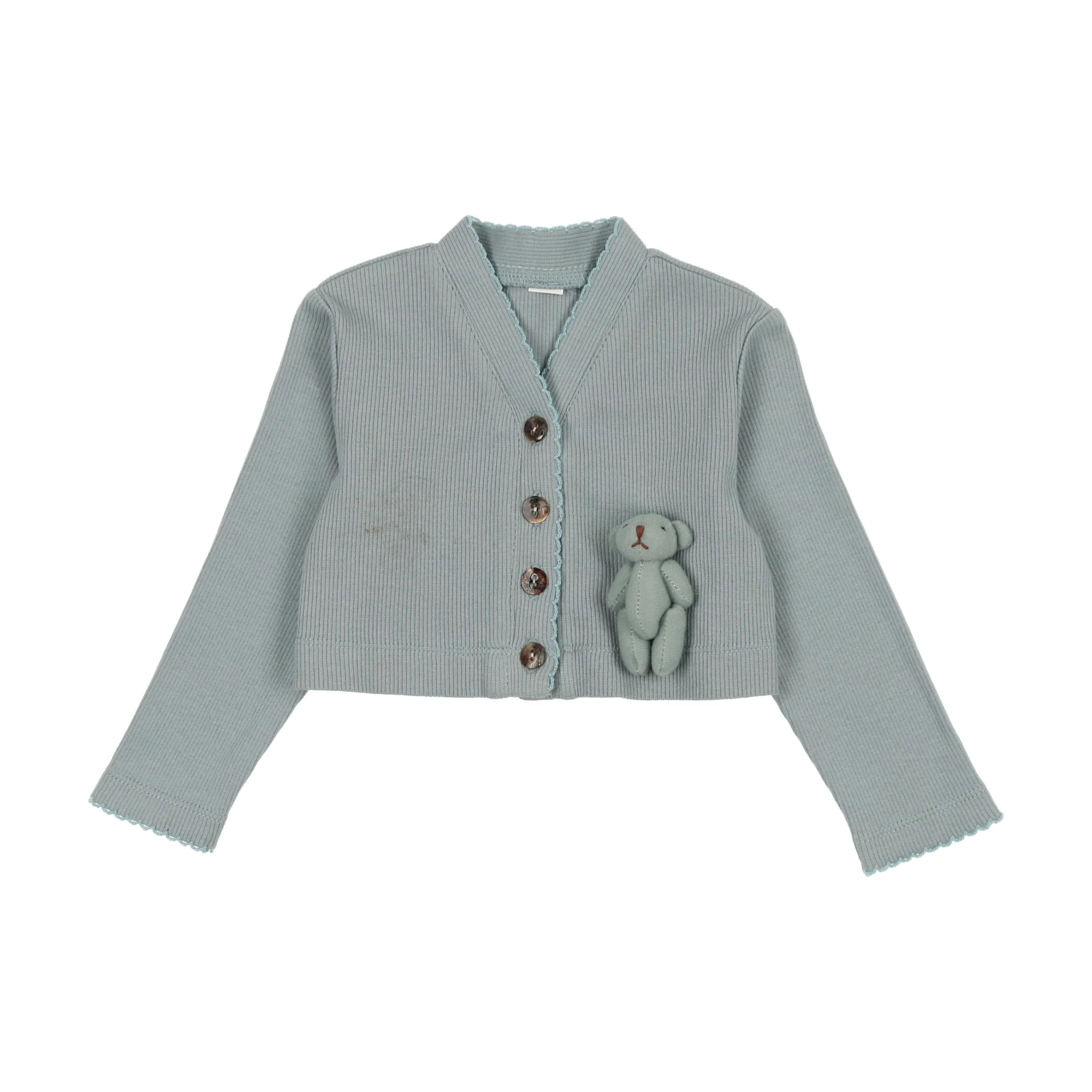 SL948-Velour Bear Cardigans-Blue