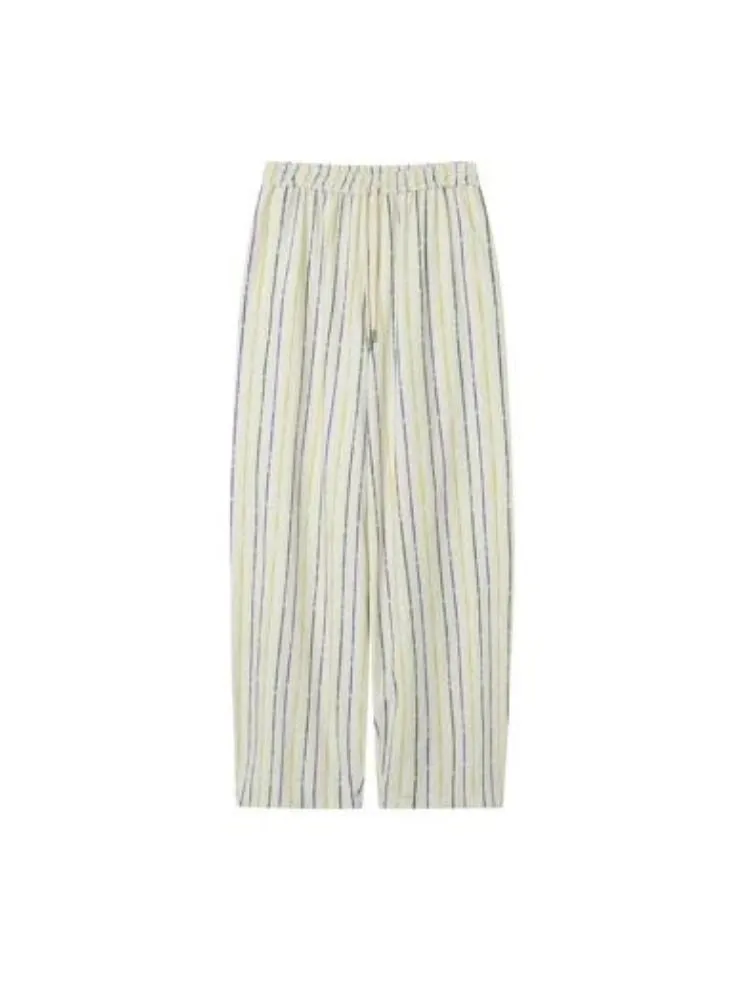 Striped printed casual wide leg pants【s0000003395】