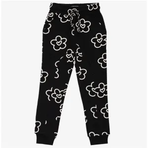 The Girl Club  Black Flower Heart Trackies