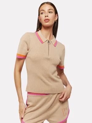 Verity Zip-Up Polo Tee