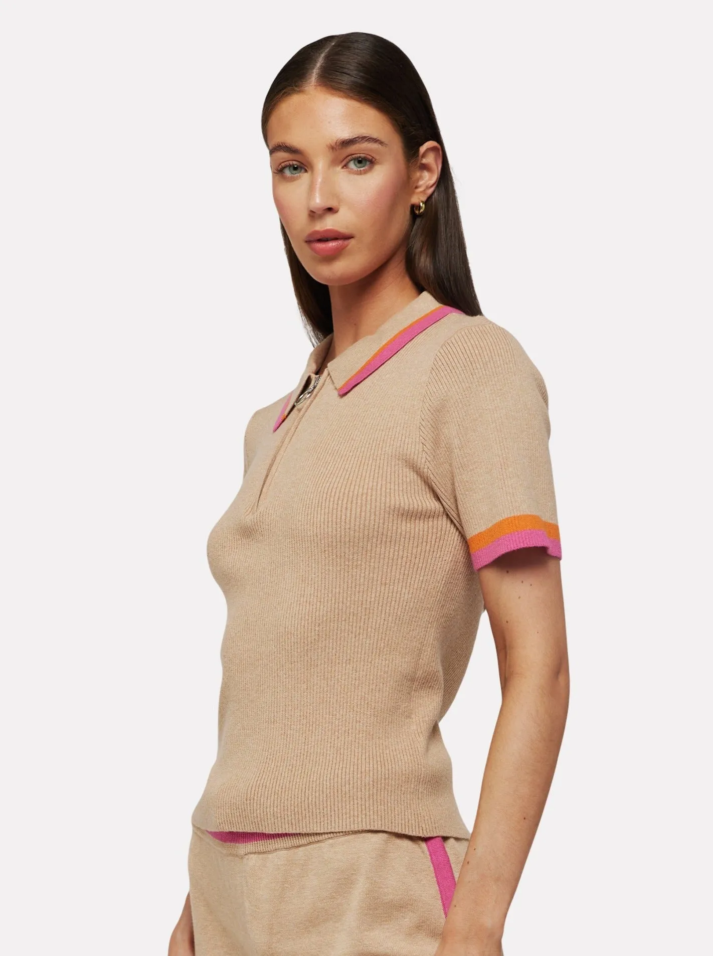 Verity Zip-Up Polo Tee