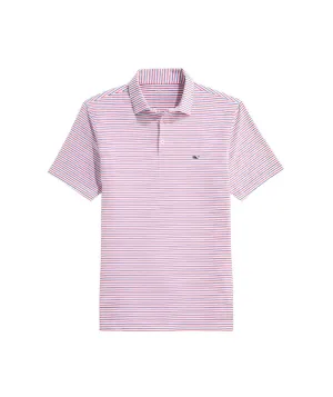 Vineyard Vines Mens Tri-Color Bradley Stripe Sankaty Short Sleeve Polo Shirt