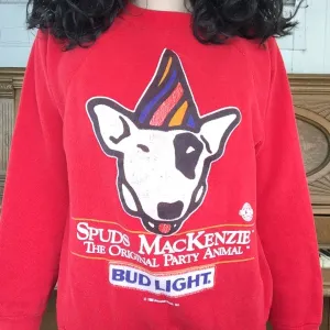 Vintage 80s | Spuds McKenzie Budlight Sweatshirt | Size S