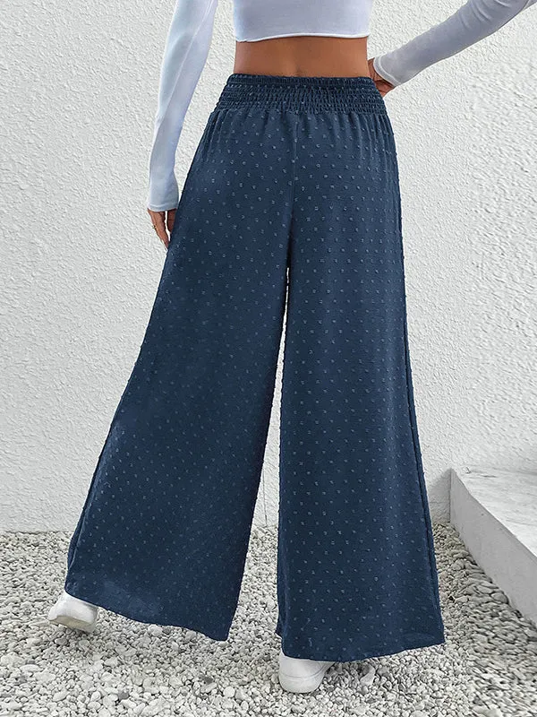 Wide Leg Elasticity Jacquard Pants Trousers