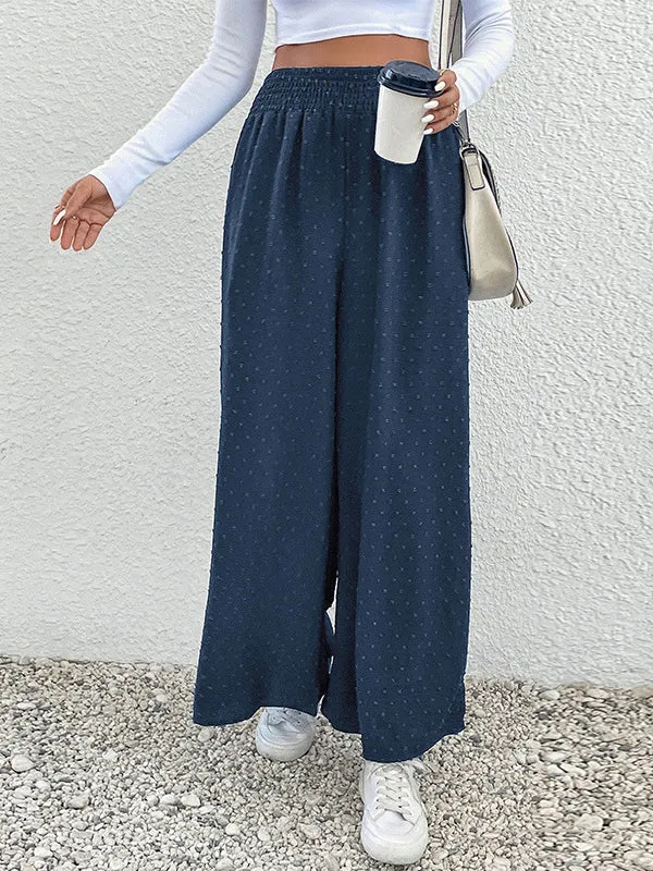 Wide Leg Elasticity Jacquard Pants Trousers