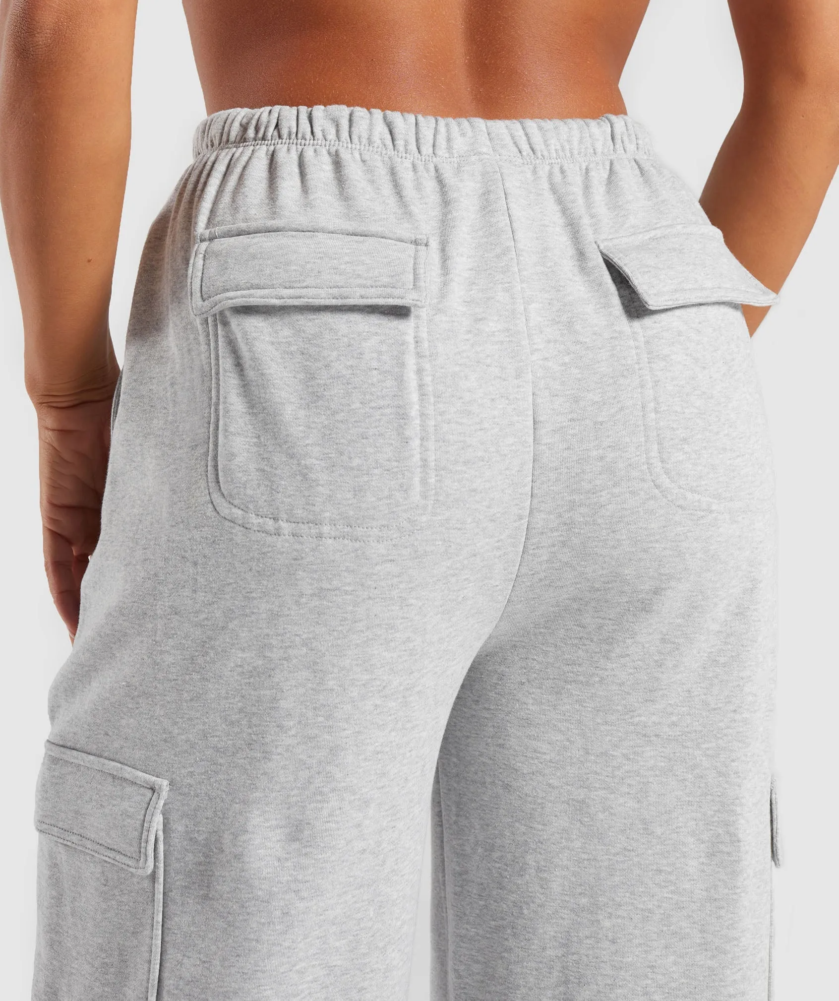 Womens Cargo Sweatpants Wide Leg Fleece Sweatpants Baggy Cargo Joggers with Pockets High Waisted Sweat Cargo Pants Trousers