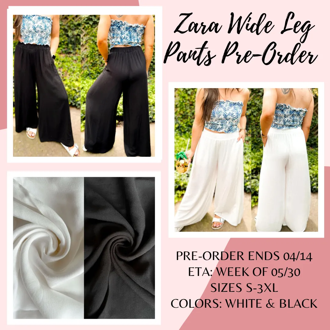 Zara Wide Leg Cotton Pants